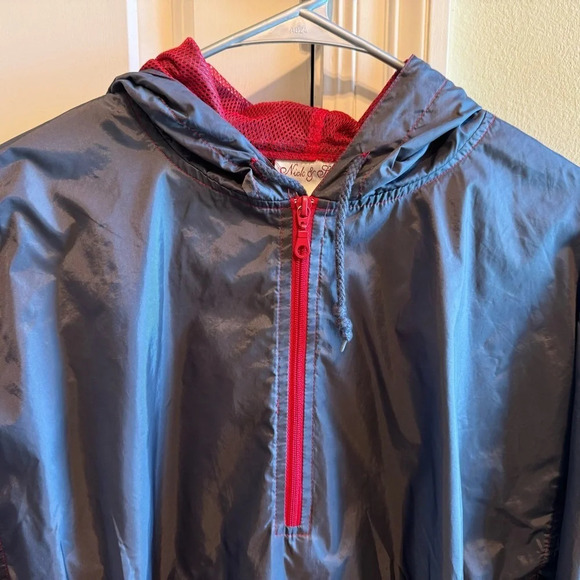 Nick & Sarah Grey With Red Quarter Zip Pullover Sz L - Picture 2 of 9